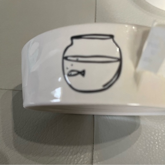 Rae Dunn cat Feeding Bowls NWT goldfish bowl - Picture 2 of 7